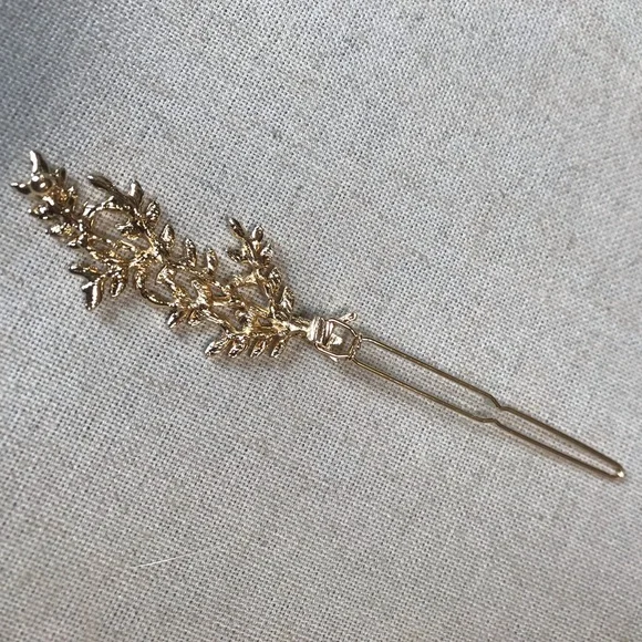 Gold Leaf Hair Barrette NWOT - Picture 3 of 7